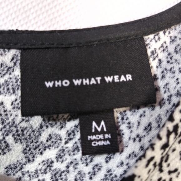 Who What Wear Black White Reptile Print Dress Size M - Picture 4 of 7